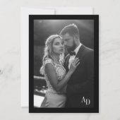 Old money classic black and white photo wedding 招待状 (裏面)