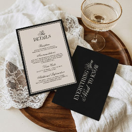 Old Money Classic Black Cream Wedding Details エンクロージャーカード