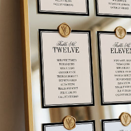 Old Money Classic Luxury Black Cream Wedding テーブルナンバー
