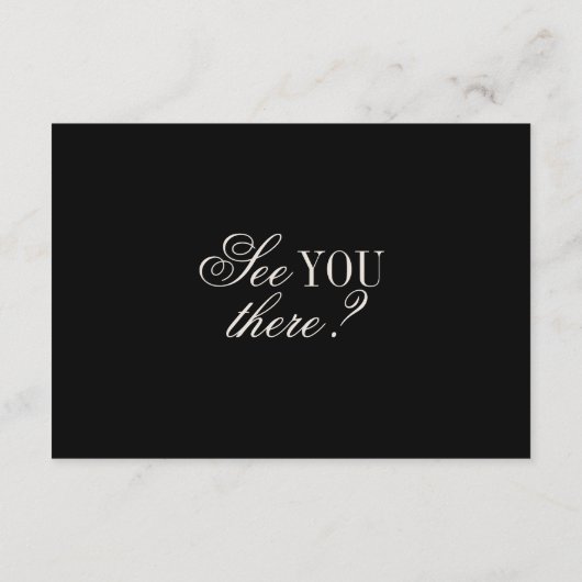 Old Money Classic Luxury Black Cream Wedding 出欠カード (裏面)