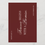 Old Money Classic Luxury Burgundy Wedding 招待状 (裏面)