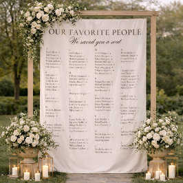 Old Money Classy Fabric Wedding Seating Chart Sign タペストリー