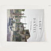 Old Money Country Estate Wedding Photo Backdrop タペストリー (正面(横))