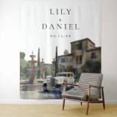 Old Money Country Estate Wedding Photo Backdrop タペストリー (インサイチュ)