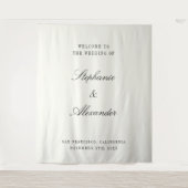 Old Money Custom Fabric Wedding Welcome Sign タペストリー (正面)