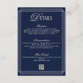 Old Money Dark Blue Wedding Details  エンクロージャーカード