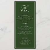 Old Money Dark Green Wedding メニュー (正面)
