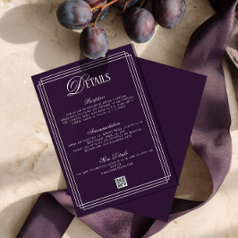 Old Money Dark Purple Wedding Details  エンクロージャーカード