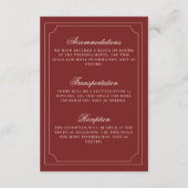Old Money Deep Red Ivory Checkered Wedding Details エンクロージャーカード (裏面)