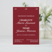 Old Money Elegant Burgundy Chic Luxury Wedding I 招待状 (スタンド正面)
