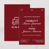 Old Money Elegant Burgundy Chic Luxury Wedding I 招待状 (正面/裏面)