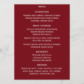 Old Money Elegant Burgundy Chic Wedding Menu メニュー (裏面)