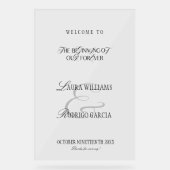 Old Money Elegant Calligraphy Wedding Welcome アクリルサイン (正面)
