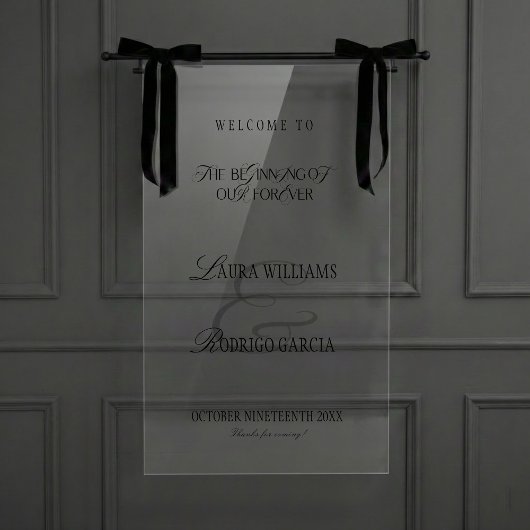 Old Money Elegant Calligraphy Wedding Welcome アクリルサイン