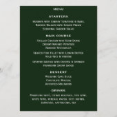 Old Money Elegant Dark green Chic Wedding メニュー (裏面)