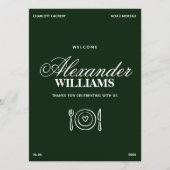 Old Money Elegant Dark green Chic Wedding メニュー (正面)