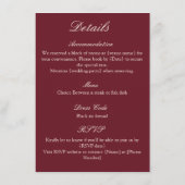 Old Money Elegant Wedding Invitation 招待状 (裏面)