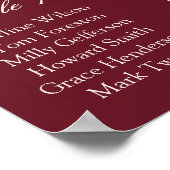 Old Money Elegant Wedding Seating Chart ポスター (角)