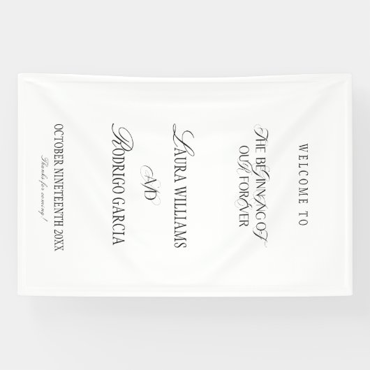 Old Money Elegant Wedding Welcome 横断幕 (横)