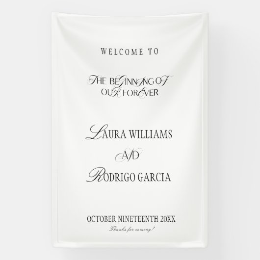 Old Money Elegant Wedding Welcome 横断幕 (縦)
