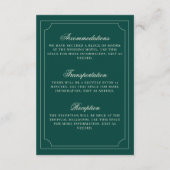 Old Money Emerald Ivory Checkered Wedding Details エンクロージャーカード (裏面)