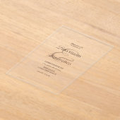 Old Money Espresso Brown Wedding アクリル招待状 (レイダウン)