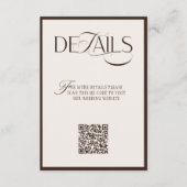 Old Money Espresso Brown Wedding Details エンクロージャーカード (正面)
