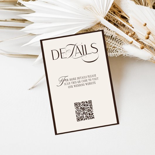 Old Money Espresso Brown Wedding Details エンクロージャーカード