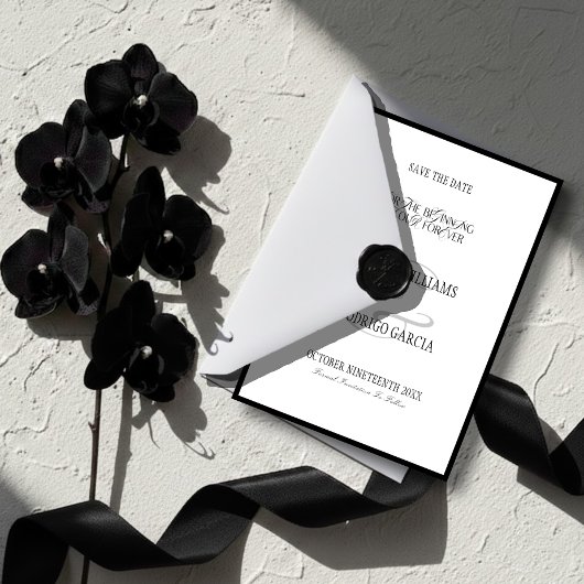 Old Money Flat Save The Date Card セーブザデート