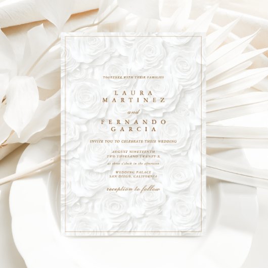 Old Money Floral Wedding Ivory 招待状