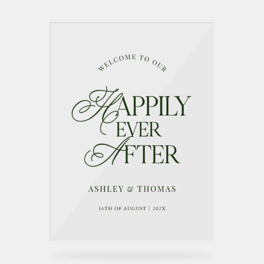 Old Money Green Script Acrylic Welcome Sign アクリルサイン (正面)