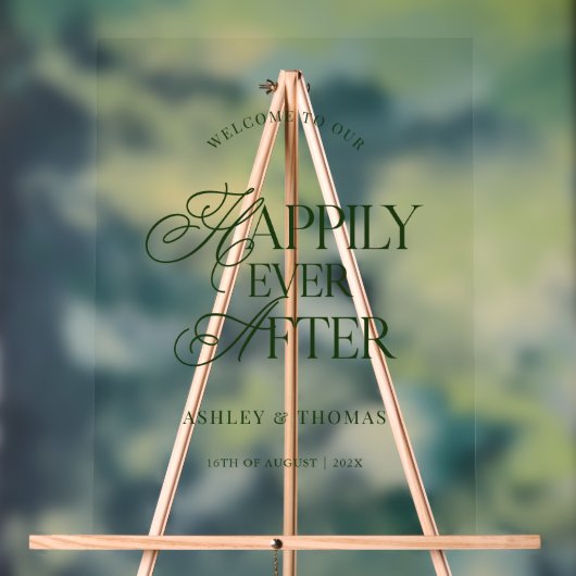 Old Money Green Script Acrylic Welcome Sign アクリルサイン (ニュートラル)