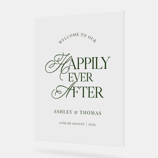 Old Money Green Script Acrylic Welcome Sign アクリルサイン (傾斜)