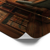 Old Money Library Dark Academia Study Room Decor ポスター (角)