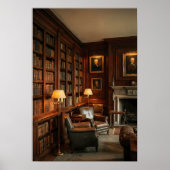 Old Money Library Dark Academia Study Room Decor ポスター (正面)