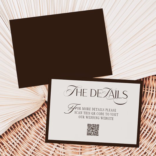 Old Money Mocca Beige Wedding Details エンクロージャーカード