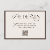 Old Money Mocca Beige Wedding Details エンクロージャーカード (正面)