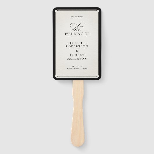 Old Money Modern Formal Black Luxury chic Program ハンドファン (正面)