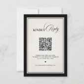Old Money Modern Formal Black Luxury Chic QR code 出欠カード (正面)