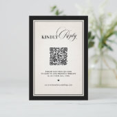 Old Money Modern Formal Black Luxury Chic QR code 出欠カード (スタンド正面)