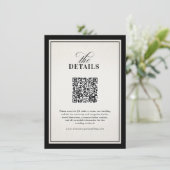 Old Money Modern Formal Black Luxury Chic Wedding エンクロージャーカード (スタンド正面)