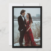 Old Money Modern Formal Black Luxury Chic Wedding セーブザデート (裏面)