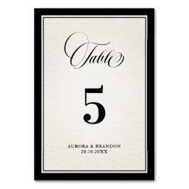 Old Money Modern Formal Black Luxury Chic Wedding テーブルナンバー