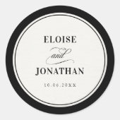Old Money Modern Formal Black Luxury Chic Wedding ラウンドシール (正面)