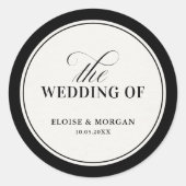 Old Money Modern Formal Black Luxury Chic Wedding ラウンドシール (正面)