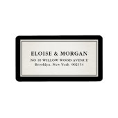 Old Money Modern Formal Black Luxury Chic Wedding ラベル (正面)