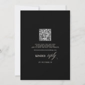 Old Money Modern Formal Black QR Code Chic Wedding 招待状 (裏面)