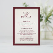 Old Money Modern Formal Burgundy Luxury Details エンクロージャーカード (スタンド正面)