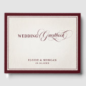 Old Money Modern Formal Burgundy Luxury Wedding ゲストブック (正面)
