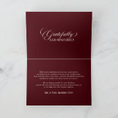 Old Money Modern Formal Burgundy Luxury Wedding サンキューカード (内部)